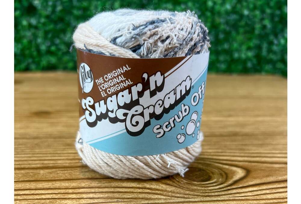 New Lily Sugar'n Cream Yarn Scrub Off Cream Linen Medium 4 Crafting Crochet